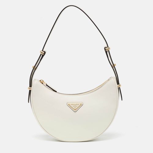 Prada White Leather Arqué Shoulder Bag - Prada - Modalova