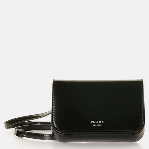 Prada Black Leather Logo Mini Shoulder Bag - Prada - Modalova