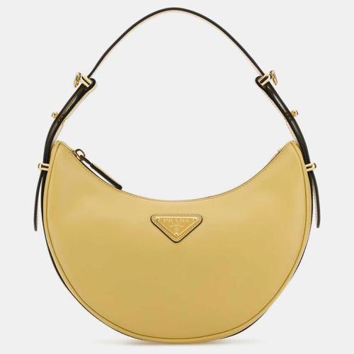 Prada Pastel Yellow Leather Arque Handbag - Prada - Modalova