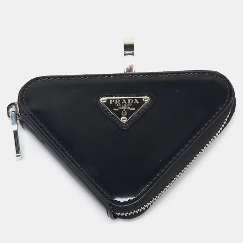 Prada Black Leather Triangle Pouch - Prada - Modalova