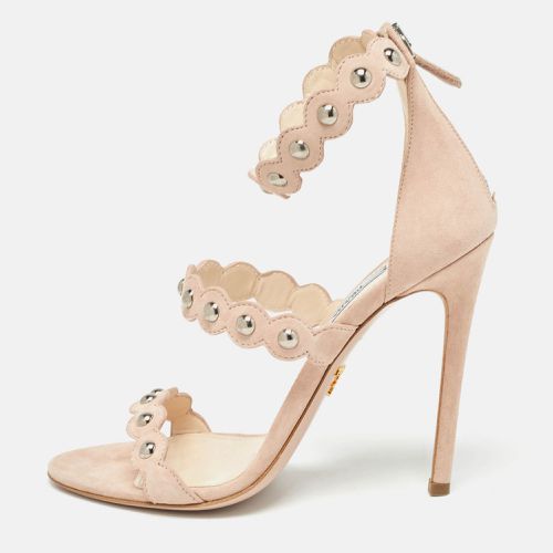 Prada Beige Suede Ankle Strap Sandals Size 39 - Prada - Modalova