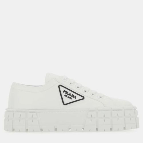 Prada White Leather Double Wheel Sneaker EU 39 - Prada - Modalova