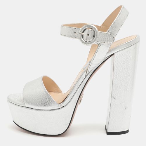 Size 35.5 Leather Platform Ankle Strap Sandals - Prada - Modalova