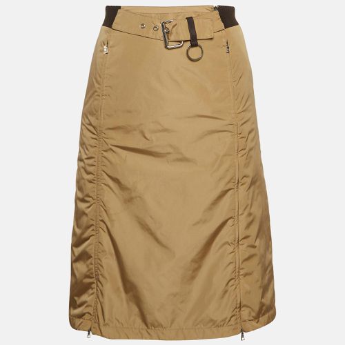 Prada Sport Brown Nylon Zip Detail Knee Length Skirt S - Prada Sport - Modalova