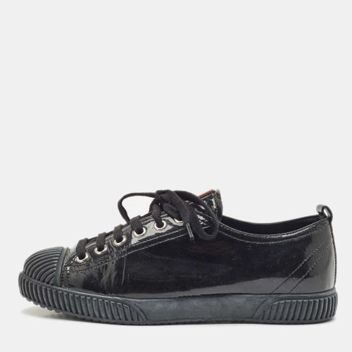 Prada Sport Black Patent Leather Low Top Sneakers Size 36.5 - Prada Sport - Modalova