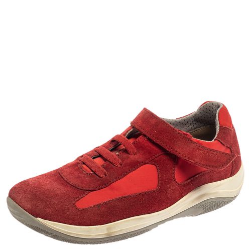 Prada Sport Red Suede and Nylon Low Top Sneaker Size 34 - Prada Sport - Modalova