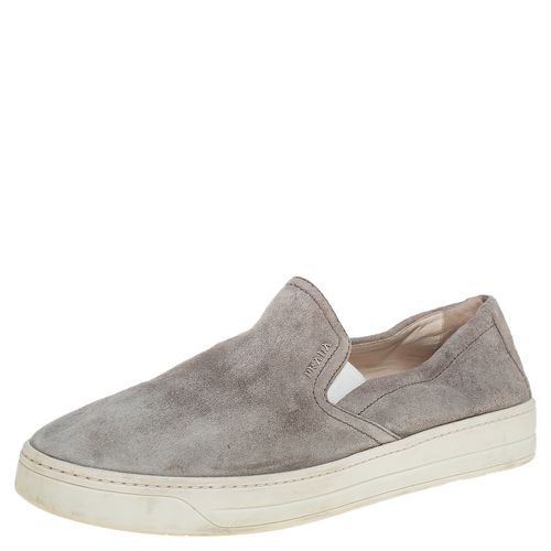 Prada Sport Grey Suede Slip On Sneakers Size 38.5 - Prada Sport - Modalova