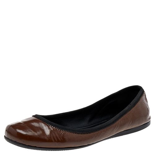 Prada Sport Brown Patent Leather Ballet Flats Size 38 - Prada Sport - Modalova