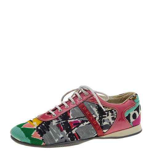 Prada Sport Multicolor Fabric And Patent Leather Low Top Sneakers Size 38.5 - Prada Sport - Modalova