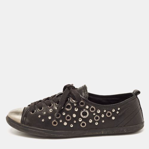 Prada Sport Black Leather Studded Low Top Sneakers Size 37 - Prada Sport - Modalova