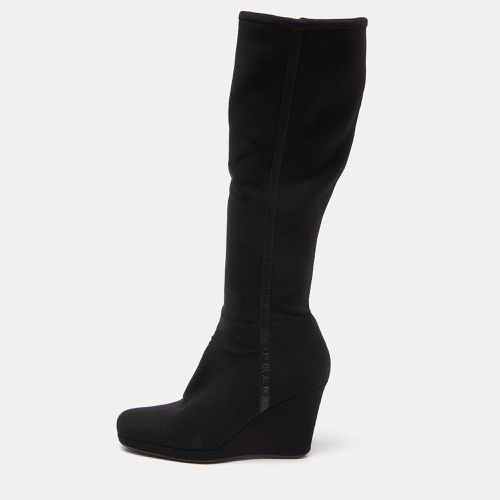 Prada Sport Black Stretch Band Wedge Knee Length Boots Size 36 - Prada Sport - Modalova