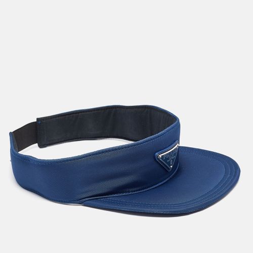 Enameled Metal Triangle Logo Nylon Visor M - Prada - Modalova