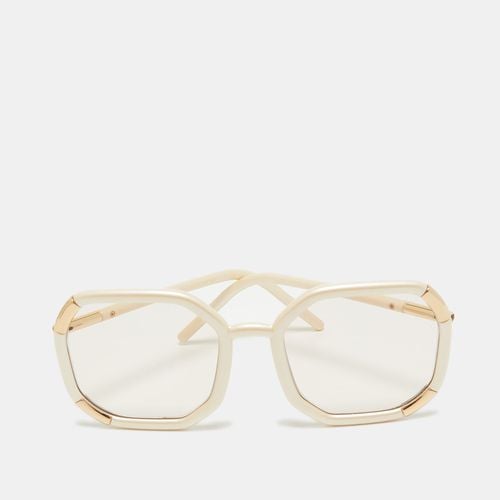 Prada Cream SPR20X Geometric Frame Oversized Sunglasses - Prada - Modalova