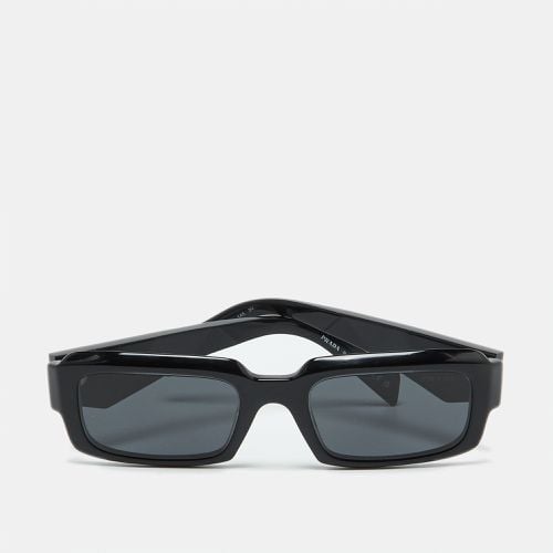 Prada Black/Grey SPR27Z Symbole Rectangular Sunglasses - Prada - Modalova