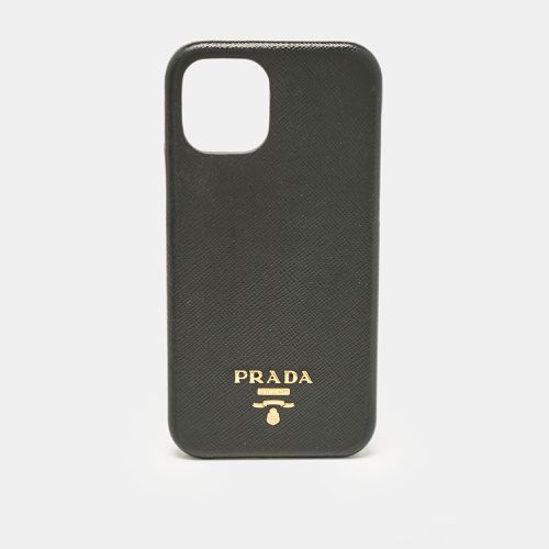 Prada Black Saffiano Leather iPhone 14 Case - Prada - Modalova