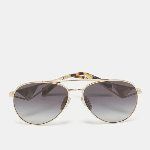 Prada Black/Gold SPR 73Z Triangle Logo Aviator Sunglasses - Prada - Modalova