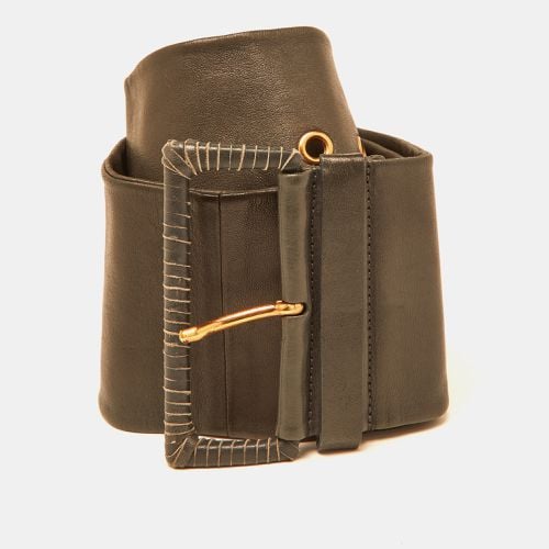 Prada Grey Leather Wide Waist Belt 80CM - Prada - Modalova