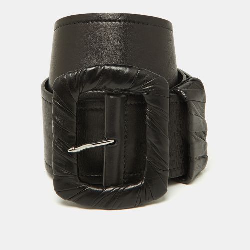 Prada Black Leather Wide Waist Belt 80CM - Prada - Modalova