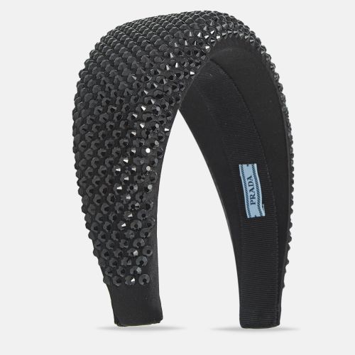 Crystal Embellished Satin Wide Headband - Prada - Modalova