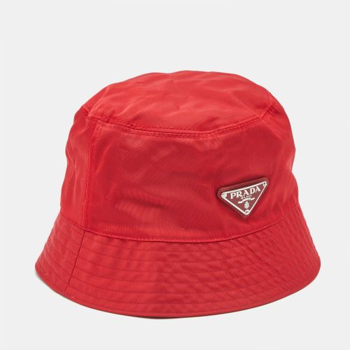 Nylon Logo Triangle Plaque Bucket Hat M - Prada - Modalova