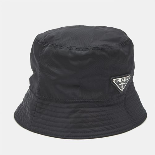 Synthetic Triangle Logo Plaque Bucket Hat L - Prada - Modalova