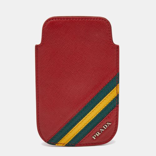 Prada Red Saffiano Leather Stripe iPhone5 Case - Prada - Modalova