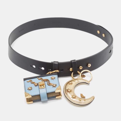 Prada Black/Blue Embellished Waist Belt 85CM - Prada - Modalova