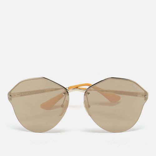 Prada Gold Mirrored SPR64T Geometric Sunglasses - Prada - Modalova