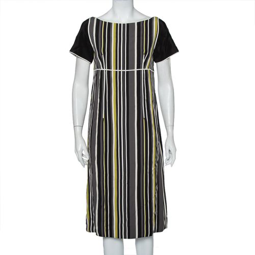 Prada Multicolor Striped Crepe Midi Dress M - Prada - Modalova