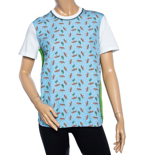 Prada Colorblock Cactus Sombrero Print Cotton& Silk T-Shirt XS - Prada - Modalova