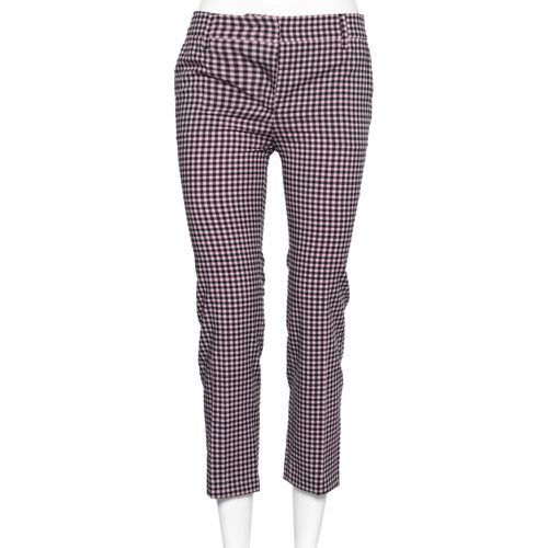 Prada Pink and Black Checkered Wool Trousers M - Prada - Modalova