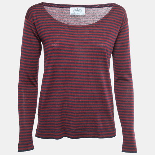 Prada Red/Blue Knit Long Sleeve Top XS - Prada - Modalova