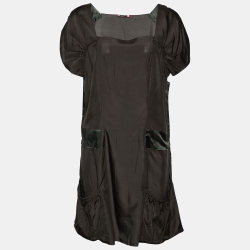 Silk Contrast Detail Oversized Shift Dress M - Prada - Modalova