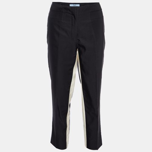 Prada Black Wool & Silk Contrast Detail Pants M - Prada - Modalova