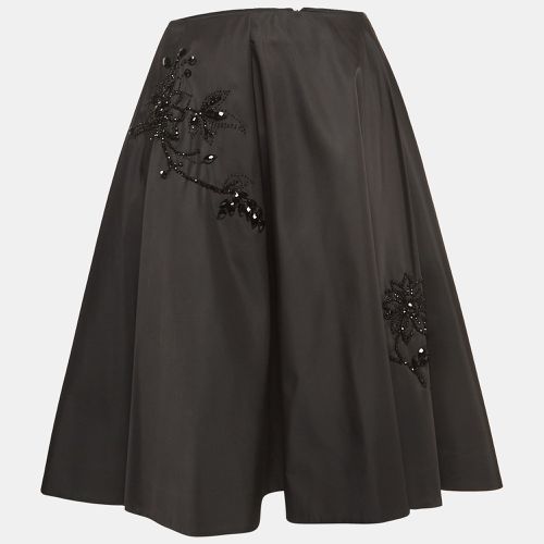 Prada Black Beaded Nylon Pleated Midi Skirt S - Prada - Modalova