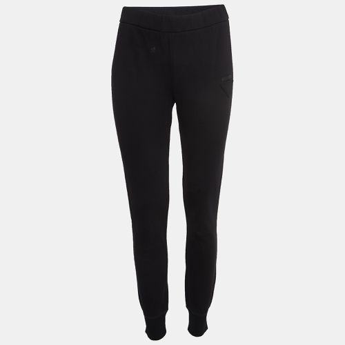 Prada Black Triangle Applique Cotton Knit Joggers M - Prada - Modalova