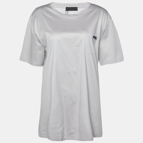 Prada Grey Cotton Chest Pocket Half Sleeve T-Shirt XXXL - Prada - Modalova