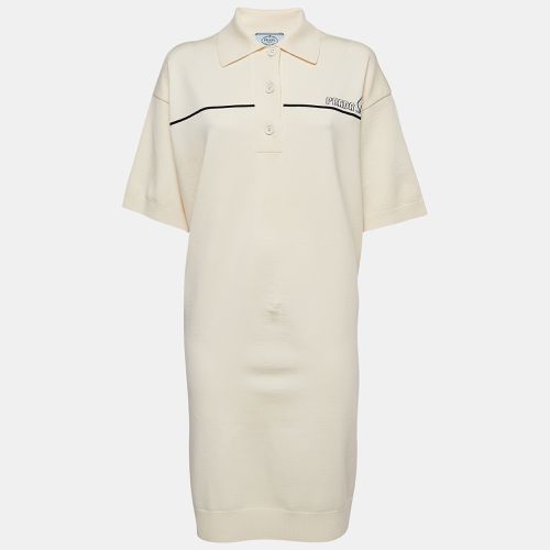 Prada Cream Wool Knit Polo Collar Midi Dress S - Prada - Modalova