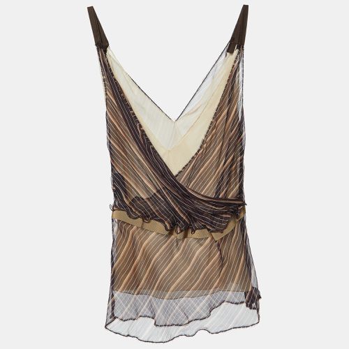 Prada Purple Stripe Silk Strappy Top M - Prada - Modalova