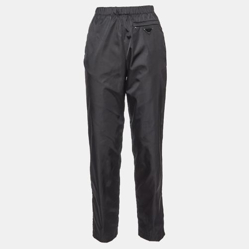 Nylon Leather Badge Detail Trousers S - Prada - Modalova