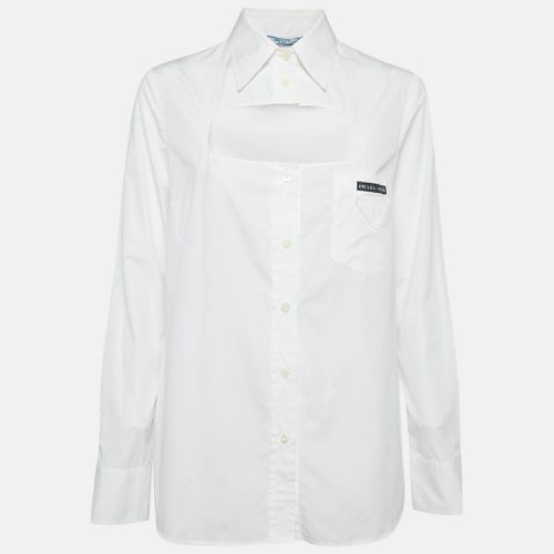 Poplin Cut-Out Detail Button Front Shirt L - Prada - Modalova