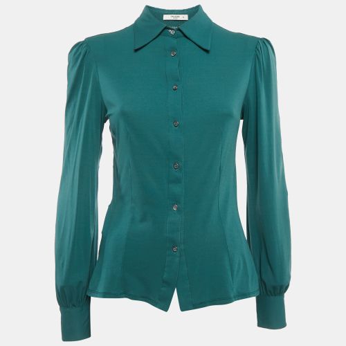 Prada Green Jersey Button Front Shirt S - Prada - Modalova