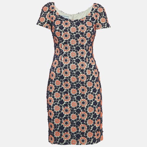 Prada Blue Floral Lace Scoop Neck Mini Dress XS - Prada - Modalova