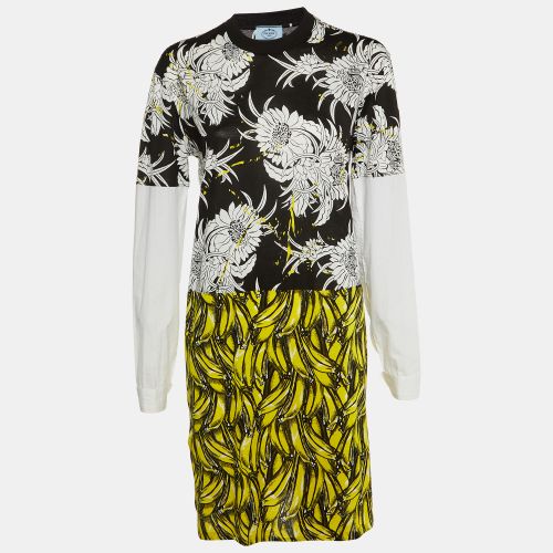 Prada Multicolor Banana Printed Long Sleeve Mini Dress XS - Prada - Modalova