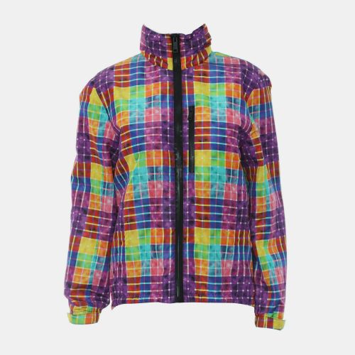 Plaid Zip-Up Jacket Medium Polyamide Silk Jacket - Prada - Modalova
