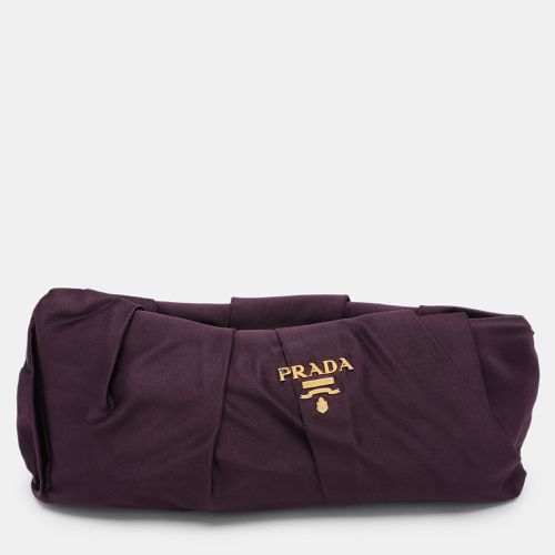 Satin Raso Pleated Clutch - Prada - Modalova