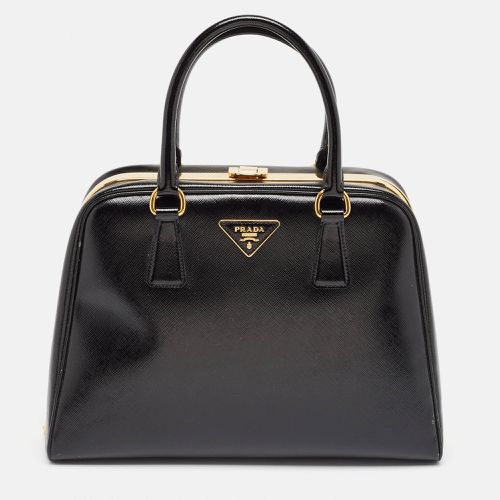 Patent Leather Pyramid Frame Top Handle Bag - Prada - Modalova