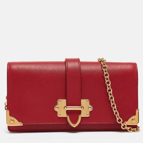 Prada Red Saffiano Leather Cahier Wallet on Chain - Prada - Modalova