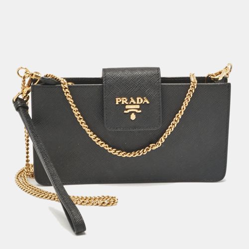 Prada Black Saffiano Leather Phone Crossbody Bag - Prada - Modalova