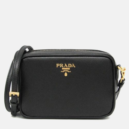 Prada Black Leather Vitello Phenix Camera Bag - Prada - Modalova